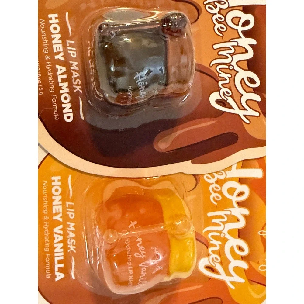 Just 4 Girls Honey Bee Mine Lip Mask Set Honey Almond & Honey Vanilla 2 Pack
